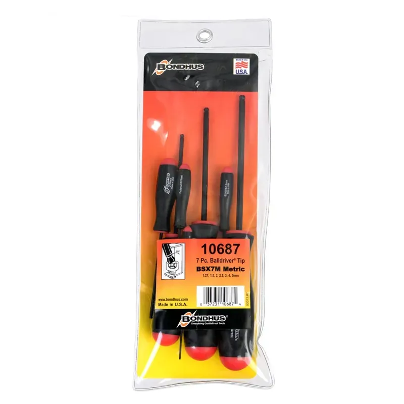 Bondhus Ball Hex 1.27-5mm Screwdriver Set in Red