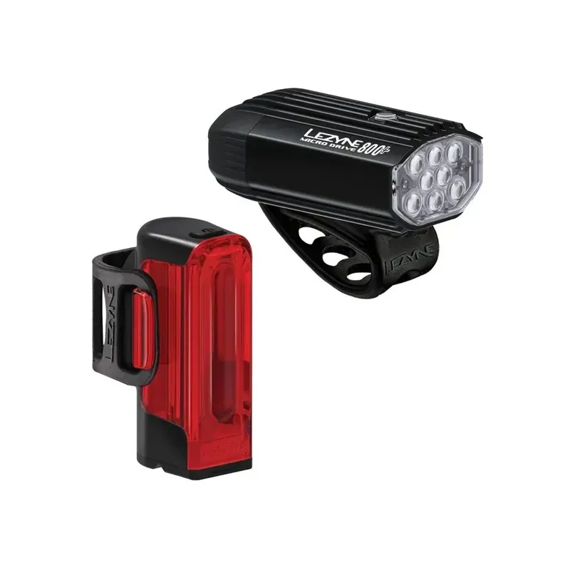 Lezyne Micro Drive 800+/Strip Drive 300+ Light Set in Black