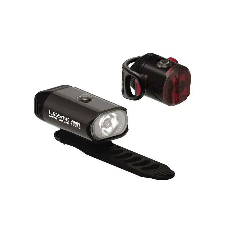 Lezyne LED Mini Drive 400XL / Femto USB Light set in Black