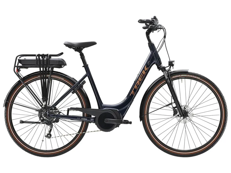 Trek Verve+ 2 Lowstep 300wh Electric Hybrid Bike in Blue