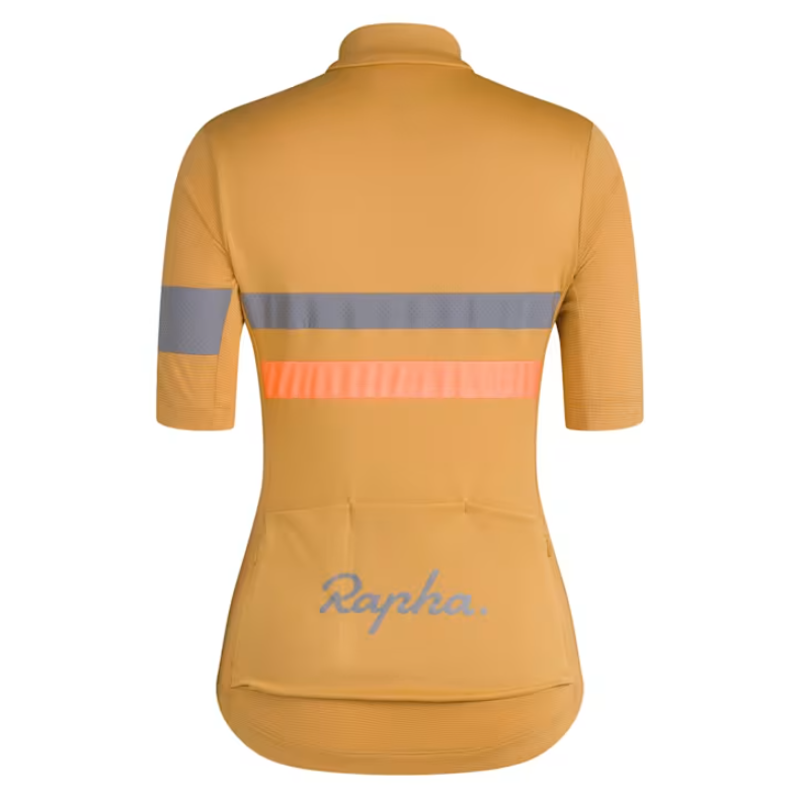 Rapha Womens Brevet Lightweight Cycling Jersey Large Fluorecent Coral -1