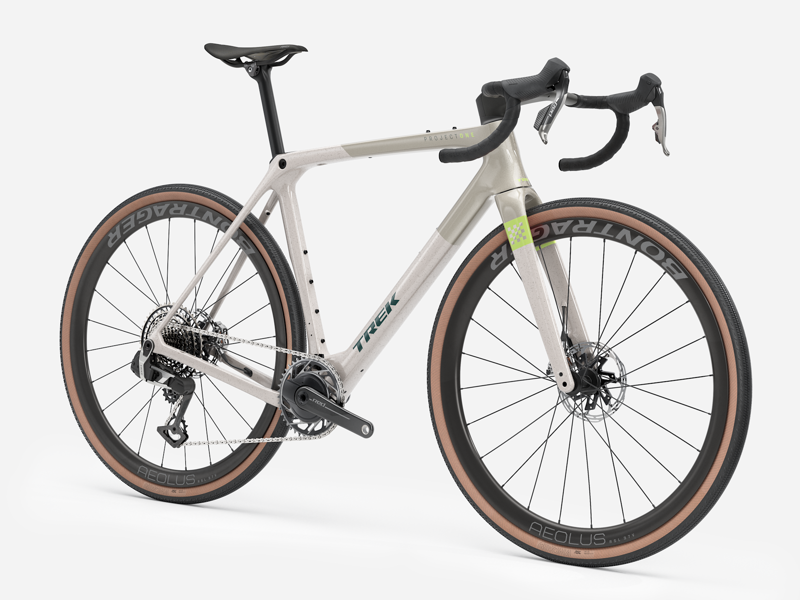 Trek Checkmate SLR 9 AXS Gravel Bike in Buff Beige/Supernova Splatt-1