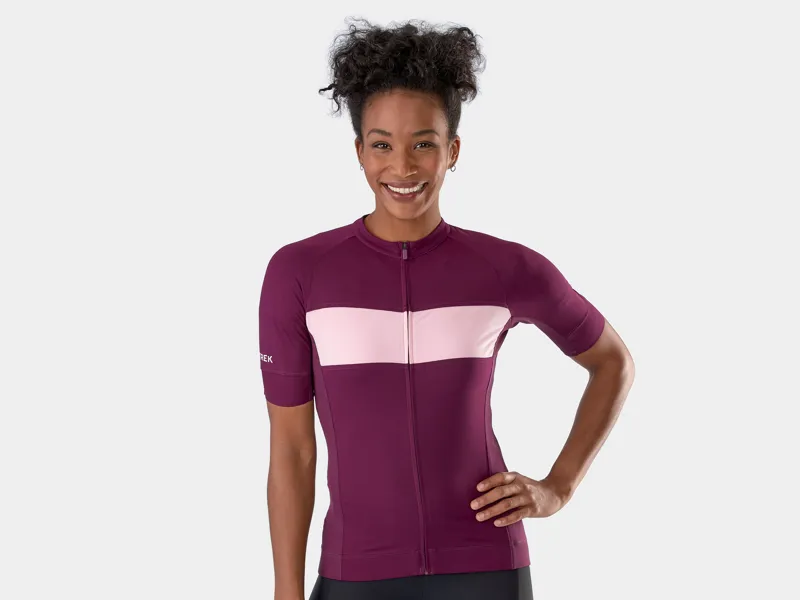 Trek Circuit Ltd Womens Road Cycling Jersey in Mulberry Purple Blush-2