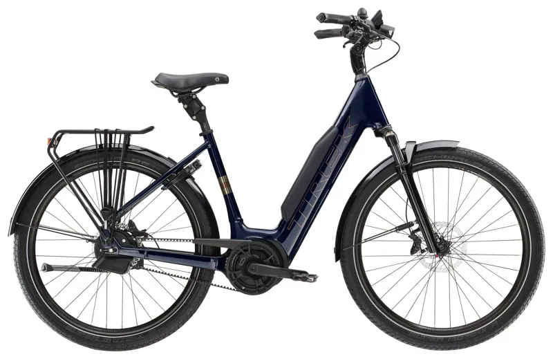 2026 Trek District+ 5 Lowstep 800w Electric City Bike Deep Dark Blue