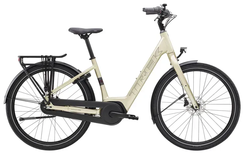 2026 Trek District+ 1 Lowstep Hybrid E-Bike in Supernova Gold