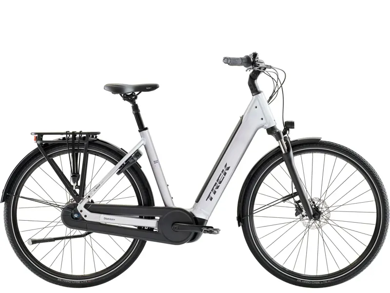 Trek District+ 3 N7 LS eHybrid Bike in Lunar Silver