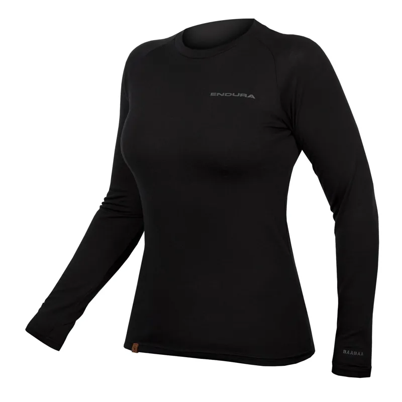 Endura BaaBaa Blend Long Sleeve Womens Baselayer in Black