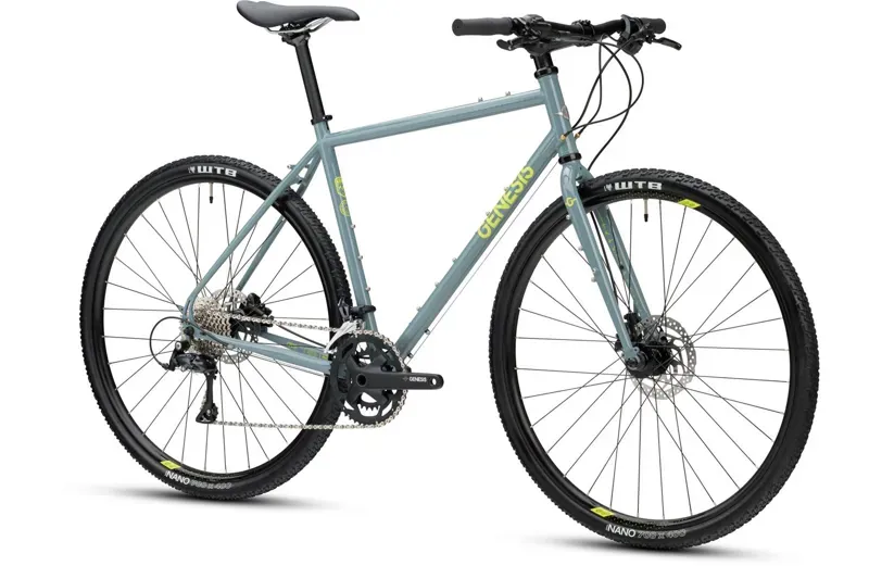 Genesis Croix De Fer 10 Steel Flat Bar Gravel Bike in Blue -1