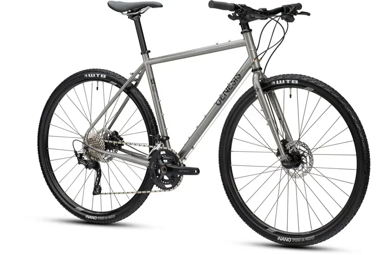 Genesis Croix De Fer 20 Steel Flat Bar Gravel Bike in Silver-1