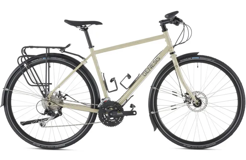 Genesis Tour De Fer 10 Flat Bar Hybrid Touring Bike in Beige Large
