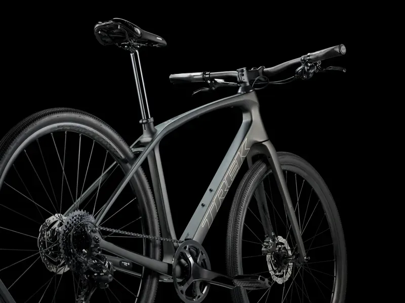 2026 Trek FX Sport 5 Carbon Hybrid Bike in Black Olive Smoke-1