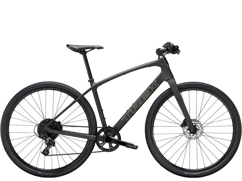 2026 Trek FX Sport 5 Carbon Hybrid Bike in Black Olive Smoke