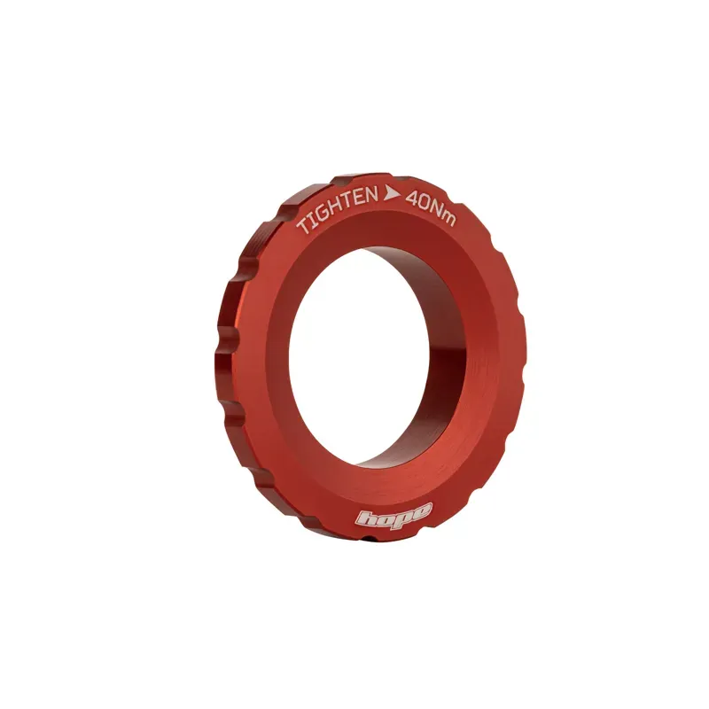 Hope Centre Lock Disc Lockring External in Red