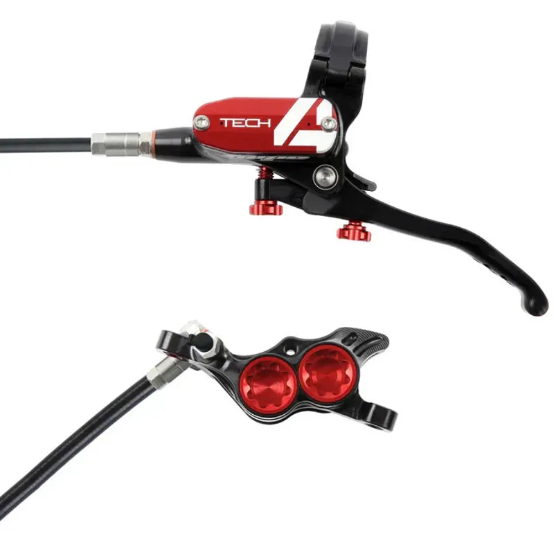 Hope Tech 4 E4 Hydraulic Disc Brake - No Rotor - Black/Red