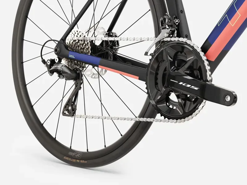 Trek Madone SL 5 Gen 8 Road Bike in Matte Cobalt Blue/Trek Black/Living Coral-5