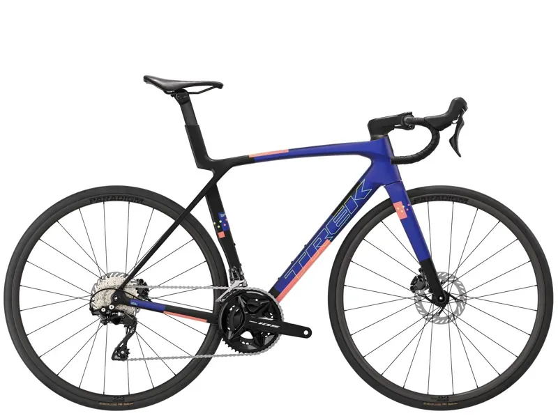 Trek Madone SL 5 Gen 8 Road Bike in Matte Cobalt Blue/Trek Black/Living Coral