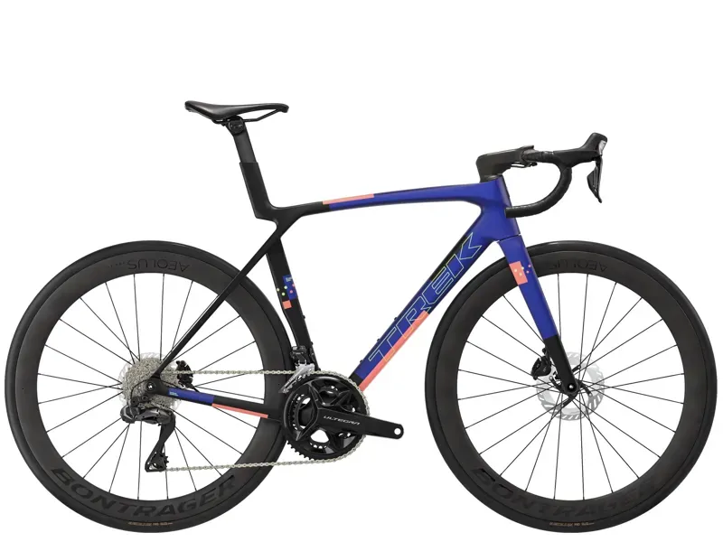 Trek Madone SL 7 Gen 8 Road Bike in Matte Cobalt Blue/Trek Black/Living Coral
