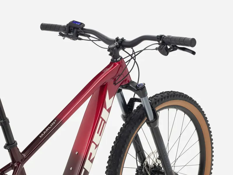 Ex-Display Trek Marlin+ 8 E-Mountain Bike in Fury Red/Lithium Fade-2