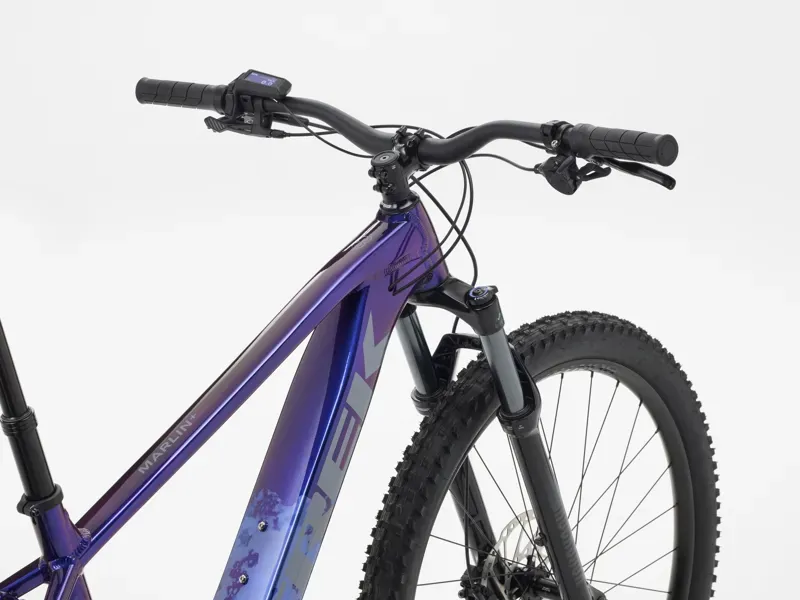Ex-Display Trek Marlin+ 8 E-Mountain Bike in Purple Flip/Black Fade-2