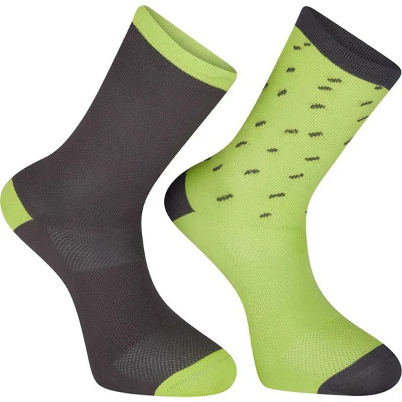 Madison Sportive 2 Pack Cycling Socks in Yellow/Grey