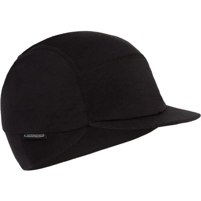 Madison Isoler Merino Cycling Cap Hat in Black-1