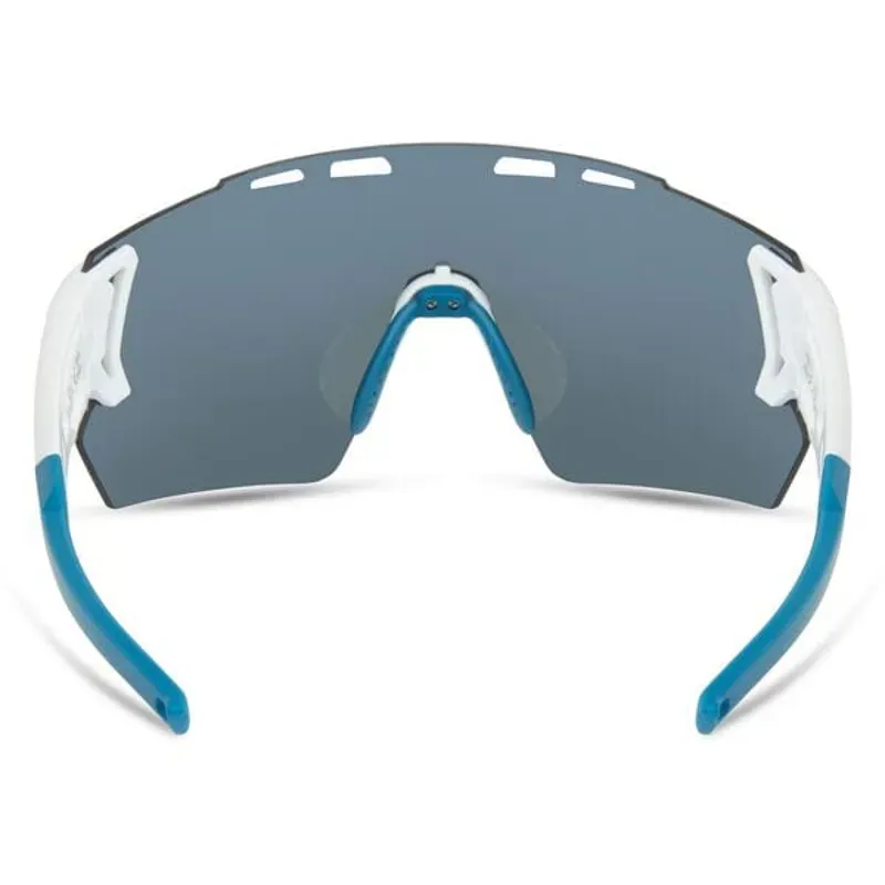 Madison Stealth Gloss White Cycling Sunglasses - Blue Mirror Lens-2