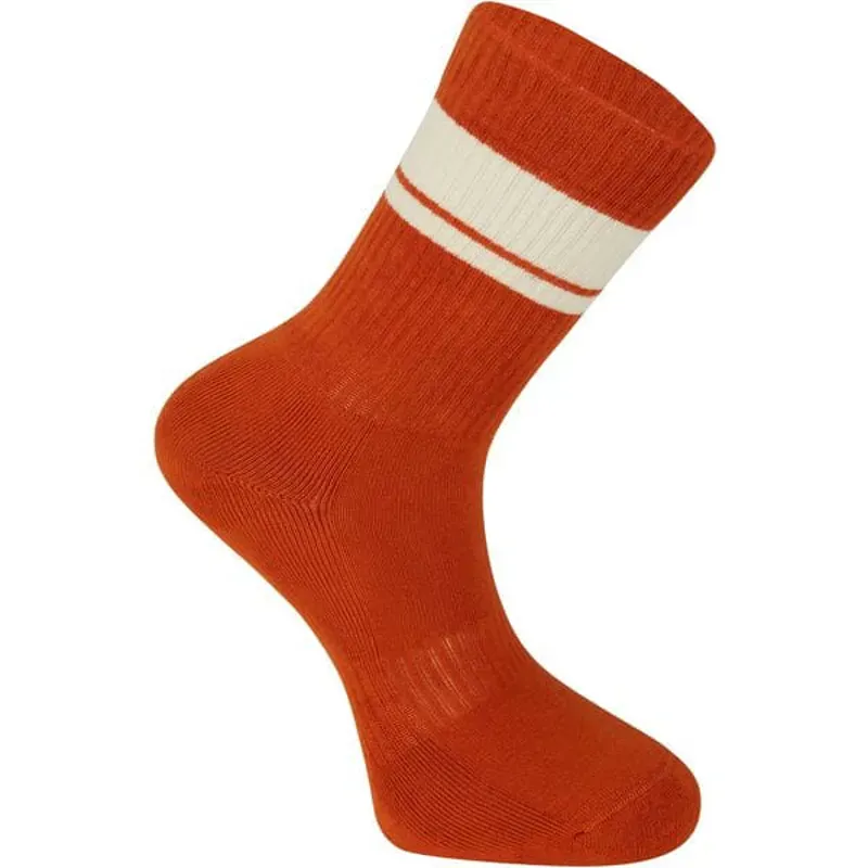 Madison Roam Isoler Cycling Crew Sock In Rust Orange