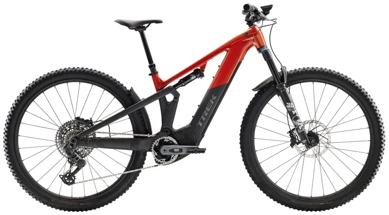 2026 Trek Powerfly FS+ 8 Gen 4 E-Mountain Bike in Lava/Matte Dark Web