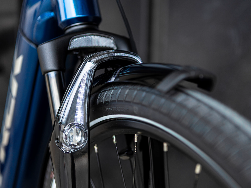 Trek District+ 8 Lowstep eHybrid Electric City Bike in Mulsanne Blue-6