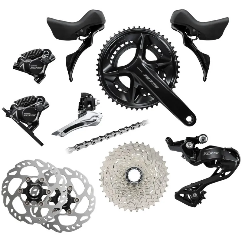 Shimano R7100 105 12sp Hydraulic Disc Groupset with Rotors 52/36 C/set