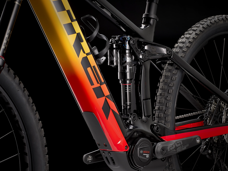 Trek Rail 9.8 XT eMountain Bike in Black/Marigold to Red Fade-7