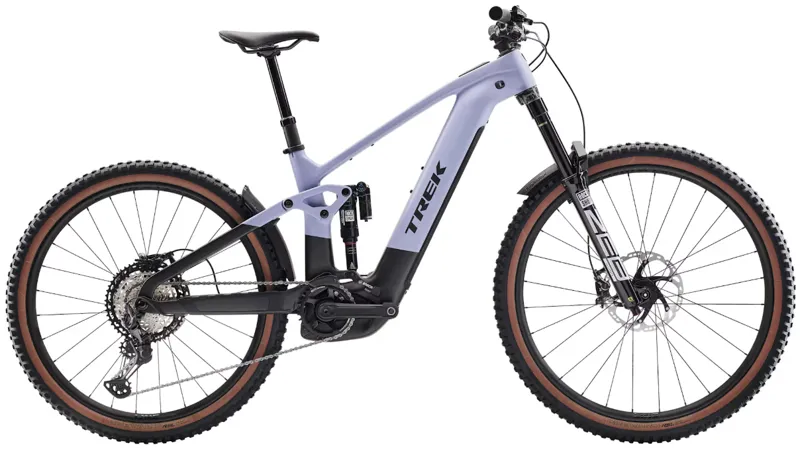 2025 Trek Rail+ 9.8 XT Carbon Electric Mountain Bike in Lavendar Haze