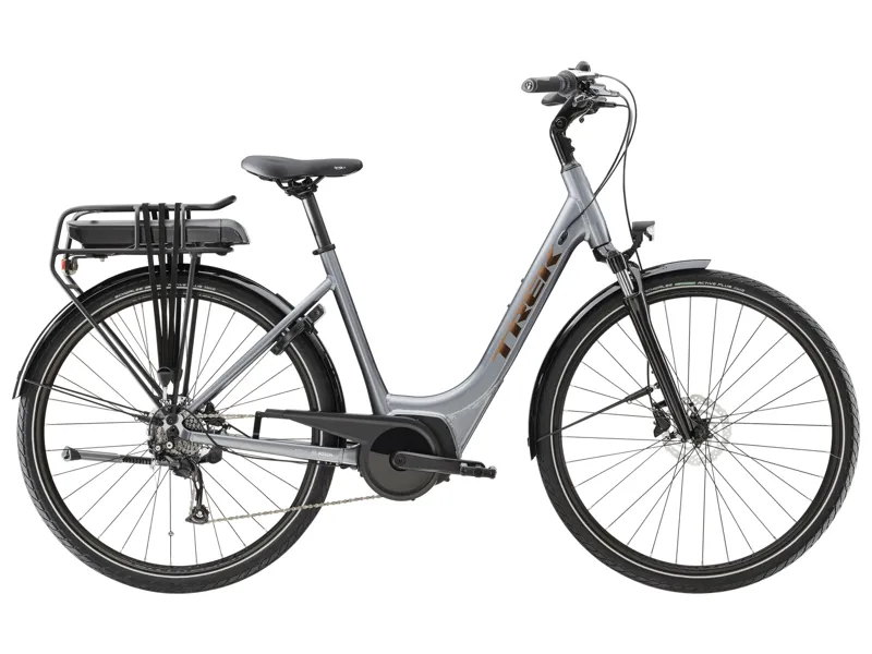 Trek Verve+ 1 Lowstep E 500Wh Electric Bike in Galactic Grey