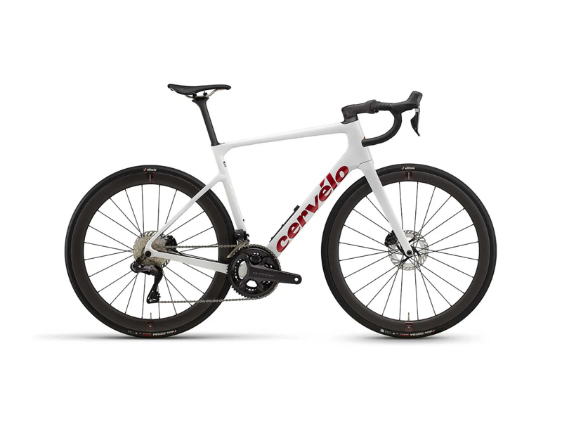 Cervelo Caledonia 5 Ultegra Di2 Carbon Road Bike in Vanilla/Cherry