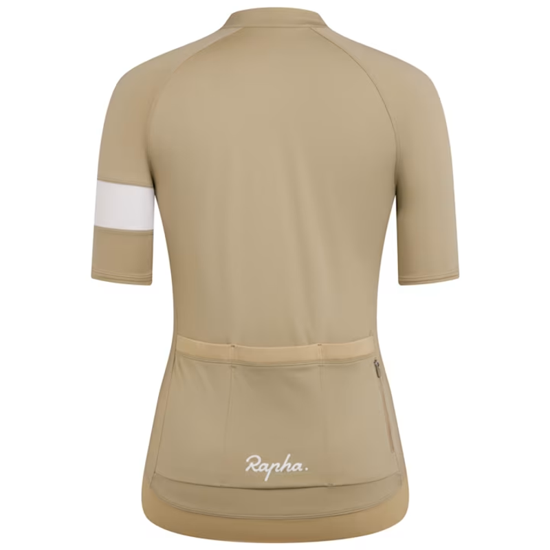 Rapha Womens Core Cycling Jersey Short Sleeve Tan White Small-1