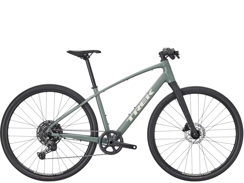 2026 Trek FX Sport AL 3 Step Over Hybrid Bike in Keswick Green