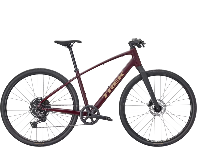 2026 Trek FX Sport AL 3 Step Over Hybrid Bike in Cobra Blood Red