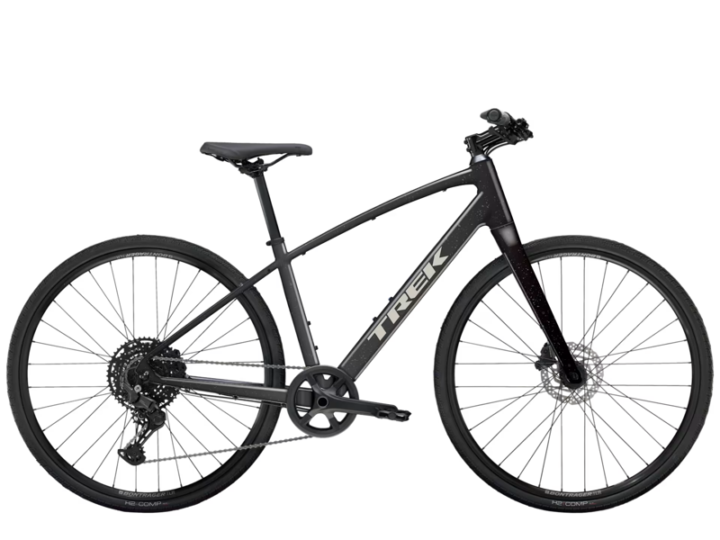2026 Trek FX 2 Step over Hybrid Bike in Carbon Dark Grey Colour