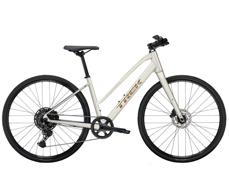 2026 Trek FX 2 Mid Step Frame Hybrid Bike in Crystal White