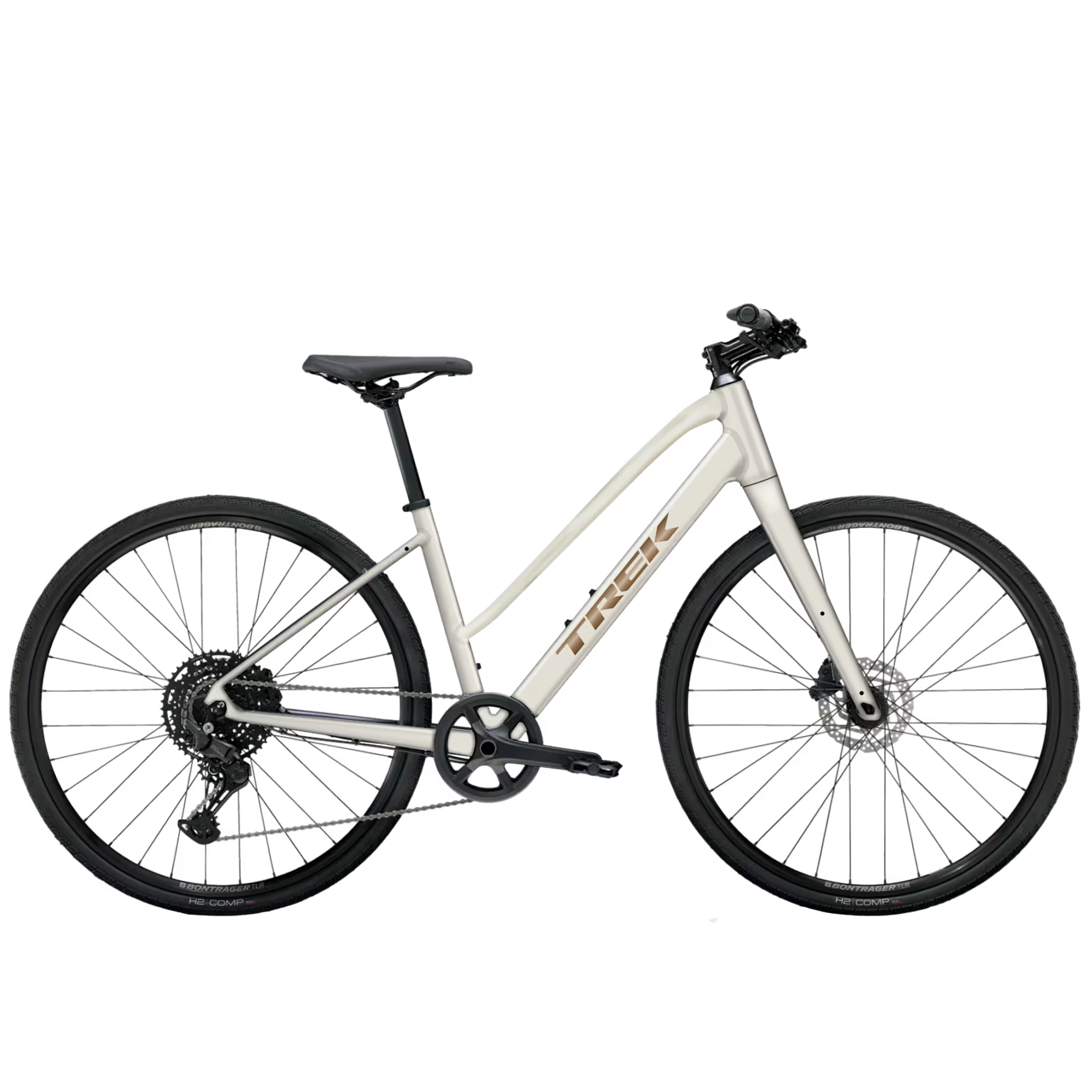 2026 Trek FX 2 Mid Step Frame Hybrid Bike in Crystal White 2026 Trek FX 2 Mid Step Frame Hybrid Bike in Crystal White