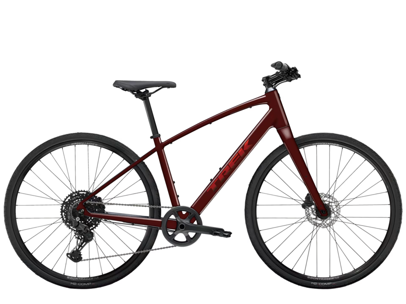 2026 Trek FX 3 Step Over Hybrid Bike in Dark Carmine