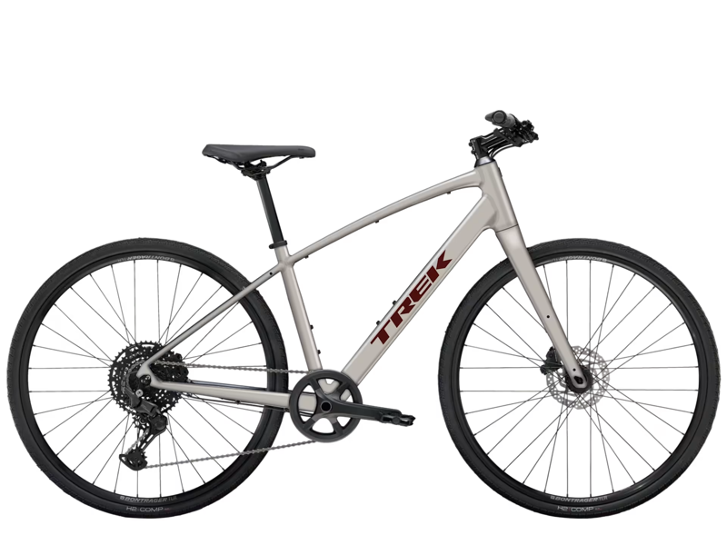 2026 Trek FX Step Over Hybrid Bike in Lunar Silver