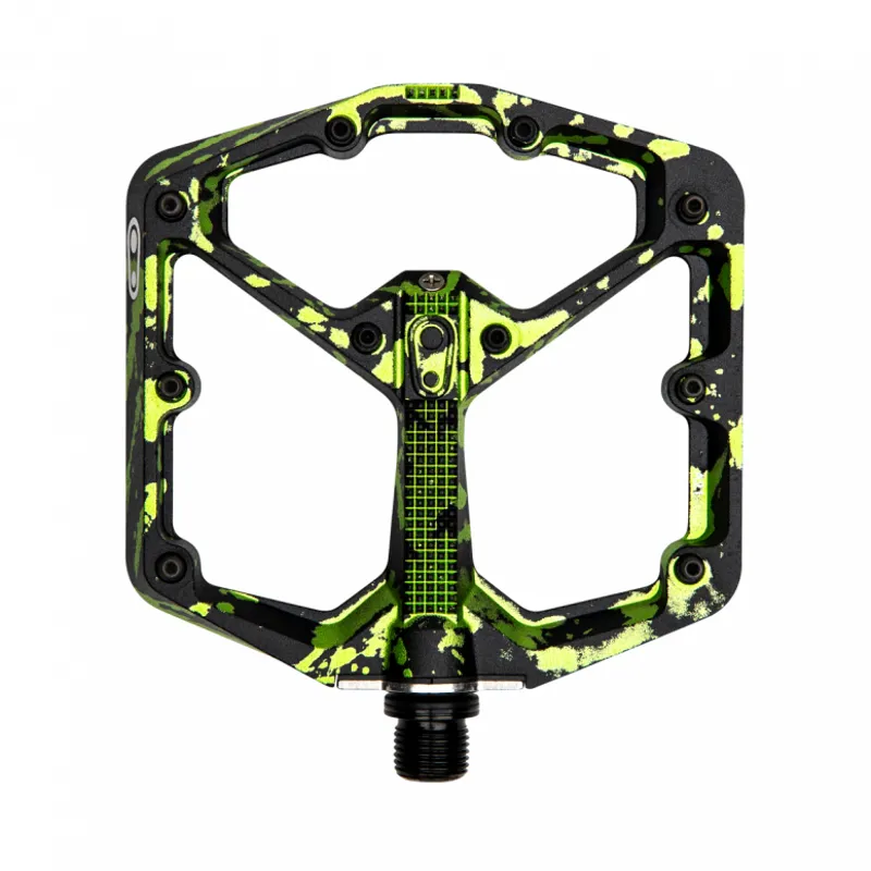 Crankbrothers Stamp 7 Mountain Bike Pedals in Black Green Splatter