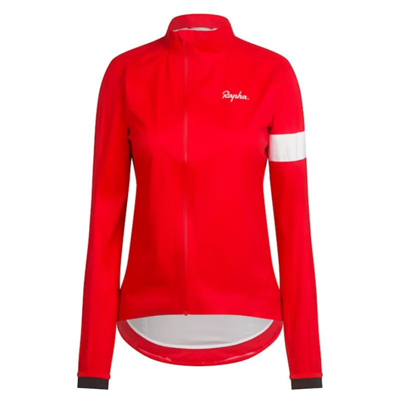 Rapha Womens Core Cycling Rain Jacket II Red White