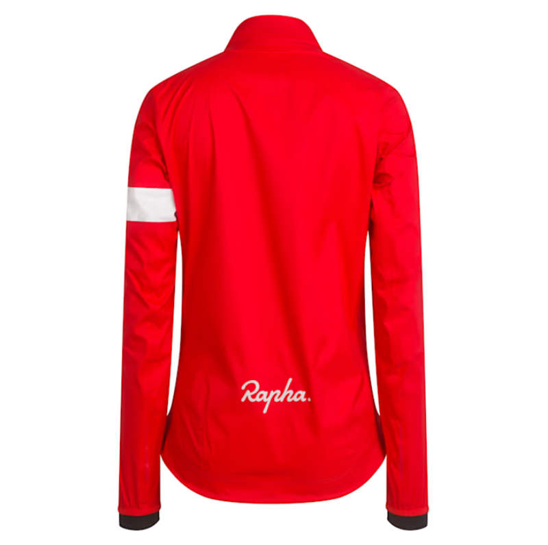 Rapha Womens Core Cycling Rain Jacket II Red White-1