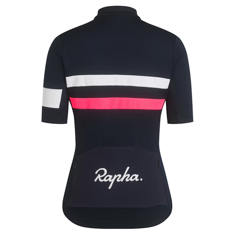 Rapha Womens Brevet Cycling Jersey Medium in Navy Pink-2