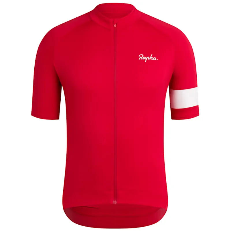 Rapha Mens Core Short Sleeve Cycling Jersey in Red Small