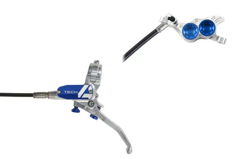Hope Tech 4 E4 Hydraulic Disc Brake - No Rotor - Silver/Blue