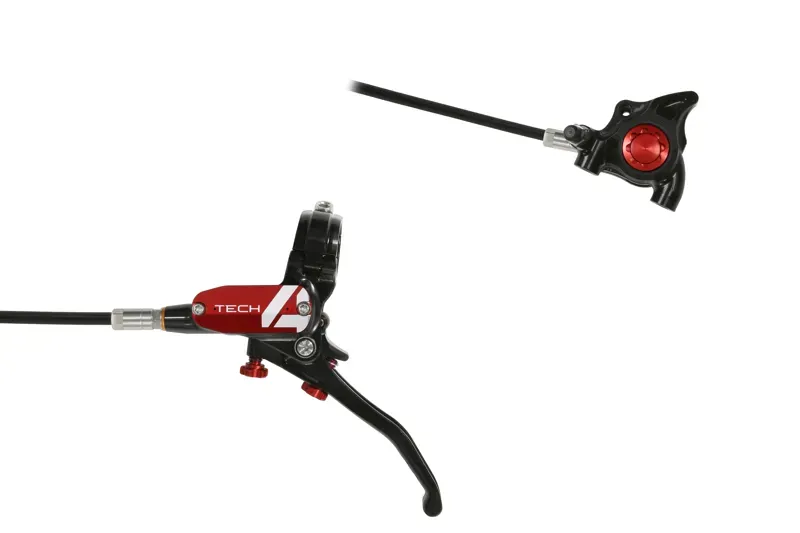 Hope Tech 4 X2 Flat Mount Disc Brake No Rotor - Black/Red