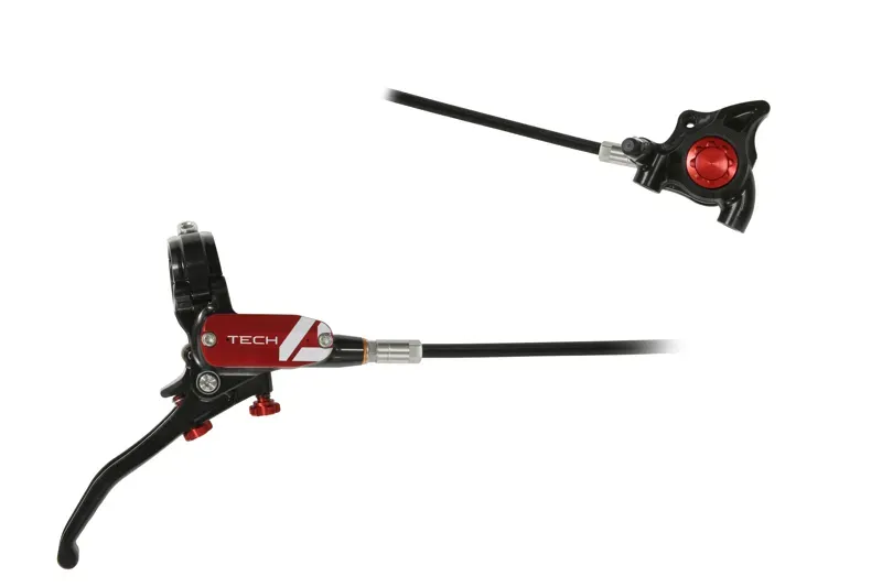 Hope Tech 4 X2 Flat Mount Disc Brake No Rotor - Black/Red-1